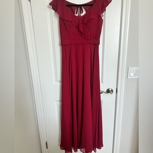Morilee Madeline Gardner deep red dress